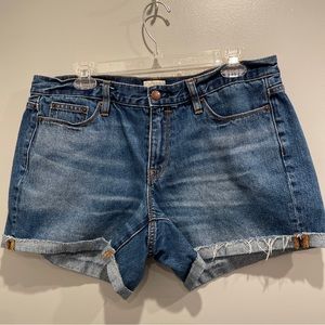 Jcrew, raw edge, cuffed womens jeans shorts size 12